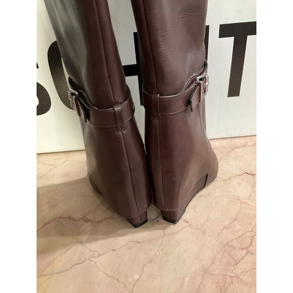 Schutz Jorian Up Boots in Dark Chocolate 5 with Box Womens leather Knee High - Picture 9 of 14